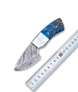 มีดแล่หนังดามัสกัสแบบหนา  มีดแล่หนังเหล็กดามัสกัสจากผู้ผลิต  มีดแล่หนังดามัสกัสพร้อมด้ามเรซิ่น - Product Image 1