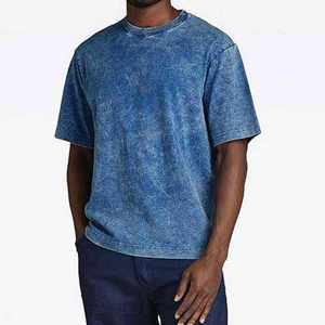 T-shirt surdimensionné en tricot pour homme, nouvelle conception de haute qualité, lavage à l'acide, 100% coton, t-shirt lavé - Product Image 2