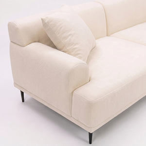 Wide 220 x <b>Deep</b> 85 cm Wood Couch Foam Fabric Two Seat Vietnam Minimalism Home Natural Wood Couch Sofa - Product Image 3
