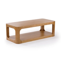 Grande table basse rectangulaire moderne en bois massif pour petits espaces, solutions de rangement pratiques, montage facile, personnalisable