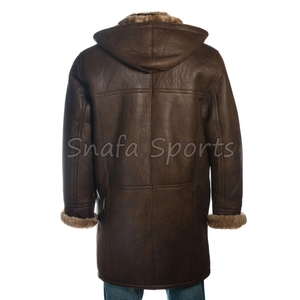 Premium Men's Genuine Shearling <b>Jackets</b> with Long Length Custom Vintage <b>Pilot</b> Shearling Leather <b>Jacket</b> - Product Image 3