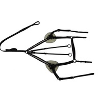 Plastron de course équestre de style occidental avec 5 points d'épingle et patchs en fourrure Harnais en cuir pour produits équestres.