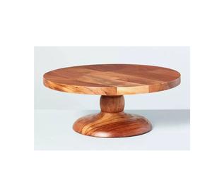 Support à gâteau en bois fait main avec des bords lisses pour un service alimentaire sûr et une décoration de fête - Product Image 2