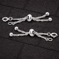 Bracelet Bolo en Argent Sterling 925 avec Chaîne Corde et Fermoir Coulissant Réglable, Emballage de Base Inclus