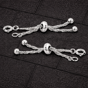 925 Sterling Silver Rope Chain Slider Bolo <b>Bracelet</b> Adjustable Slide Clasp <b>Bracelet</b> Base DIY Wholesale OEM - Product Image 3