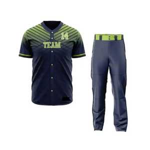 Uniforme de Béisbol Personalizado para Hombre, Conjunto de Camiseta de Manga Corta y Pantalones, Nombre del Equipo Impreso por Sublimación, Poliéster que Absorbe la Humedad, para Todas las Temporadas - Product Image 1