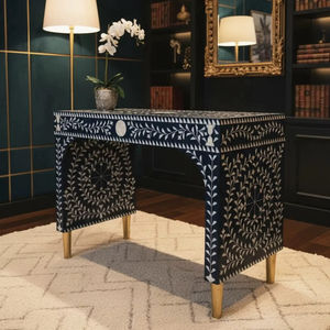 Cajón con Incrustaciones de Hueso de ILAHI, Diseño Moderno con Detalles de Ágata, Mueble Portátil para el Hogar - Product Image 1