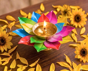 Brass Lotus Diya Candle Holder Decorative Indian Lotus <b>Oil</b> <b>Lamp</b> Tabletop Home Decor Festival Religious Lighting Ornament - Product Image 2