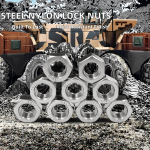 Écrous hexagonaux M7 en acier au carbone zingué jaune, écrous fins autobloquants, tout en métal inoxydable - Product Image 2