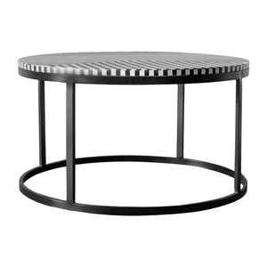 Table basse de luxe en incrustation d'os avec motif floral complexe Console sculptée à la main idéale pour un style de maison sophistiqué - Product Image 1
