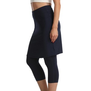 Jupe crayon modeste pour femme, taille haute, couleur unie, avec poches, respirante, tricotée, décontractée, toutes saisons, longueur genou, coupe droite - Product Image 4