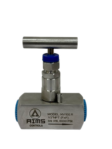 Vanne à aiguille manuelle unidirectionnelle en acier inoxydable 316, 6000 PSI, corps hexagonal, poignée en T, 1/2, pour le contrôle de l'huile/du gaz/de l'eau, modèle NV100.11 - Product Image 2