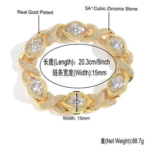 Custom 925 Sterling Silver VVS Moissanite Diamond Tennis Bracelet Hip Hop Jewelry for <b>Men</b> and Women Available for Export Price - Product Image 1