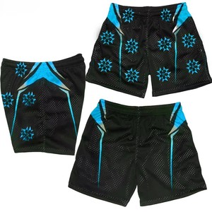 Pantalones Cortos Deportivos para Hombre, Negros con Estampado Geométrico Rosa, de Secado Rápido, Cintura Elástica, Largo Medio, Impresión por Sublimación - Product Image 5