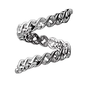 Bracelet/Bracelets élégants en or blanc pour femmes, vintage, sertis de diamants taille brillant, certifiés IGL, pour occasions spéciales - fiançailles - Product Image 3