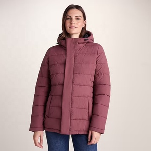 Chaqueta acolchada para mujer con capucha y cremallera, abrigo de invierno impermeable y cortavientos, ropa exterior informal, chaqueta acolchada tipo burbuja para mujer. - Product Image 1