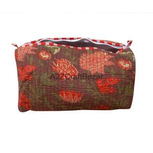 Ensemble de trousses de voyage durables en coton à motif pompon avec fermeture éclair - Écologiques, réutilisables, petite taille, pour rangement de maquillage - Product Image 6