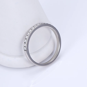Anillo de Diamantes de Platino para Mujer, Corte Brillante Redondo, Color G, Estilo Clásico, Anillo de Compromiso, Joyería - Product Image 4