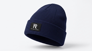 Custom Embroidered 3D Rib Knit 100% Acrylic Adjustable Beanie <b>Hat</b> <b>Winter</b> Warm Cuffed with Woven Logo for Men & Women - Product Image 3