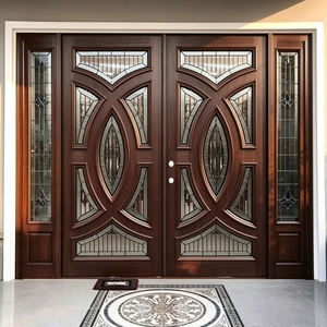 Puertas de Entrada de Madera Sólida Golden Aero GA-50G para Viviendas y Apartamentos - Hechas a Medida con Acabados en Nogal, Caoba, Madera de Palisandro, Chocolate y Blanco - Product Image 2