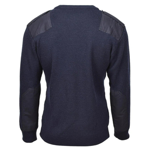 Pulls tactiques <span class=keywords><strong>bleu</strong></span> <span class=keywords><strong>marine</strong></span> avec logo personnalisé et patchs de renforcement tricotés pour les épaules et les coudes – Sécurité et protection - Product Image 3