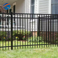 Valla de Acero para Jardín Exterior, Hermosa Valla de Hierro Forjado Soldada, Paneles de Valla de Acero con Diseño Nuevo de Parte Superior Plana para Patios de Casa