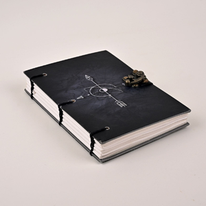 Purple Feather Vintage Journal | Printed Hardcover Leather Diary with Brass Lock | Gothic Writing <b>Notebook</b> & Sketchbook - Product Image 2