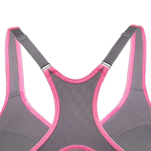 Sujetador deportivo ecológico para mujer, estilo racerback, cuello redondo, soporte alto, tirantes ajustables, patrón liso, poliéster/algodón, para yoga - Product Image 2