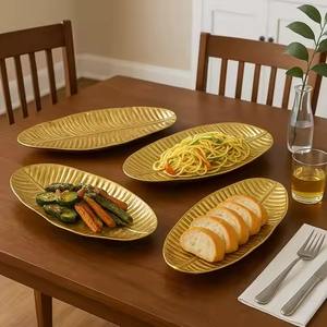 Bandeja de Servicio de Metal de Diseño, Plato Multiusos para Bebidas y Aperitivos, para Decoración de Bodas, Eventos y Fiestas - Product Image 3