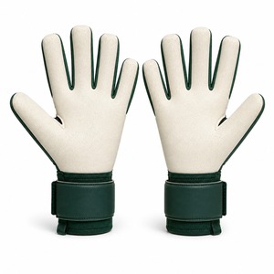 Gants de gardien de but vert et blanc en cuir PU, à doigts entiers, antidérapants, respirants, avec sangle de poignet réglable, unisexes - Product Image 5