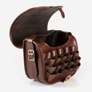 Sac de chasse en cuir véritable de qualité supérieure, porte-cartouches, doublure en daim, boucle en laiton, sac de tir bandoulière OEM - Product Image 5