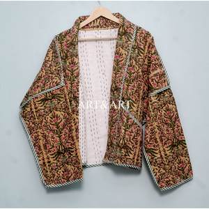 Chaqueta Kantha de Lujo con Estampado Floral, 100% Algodón, Detalle de Botones, Transpirable, Ecológica, Ropa Festiva de Invierno, Elegante para Mujer - Product Image 6