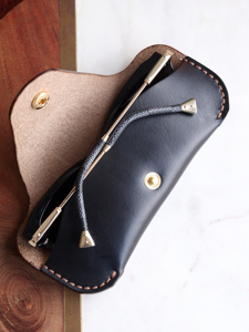 Custom Genuine Leather Glasses Cover Soft Cowhide Pouch Luxury Slim Handmade Reading Spectacles <b>Case</b> Holder LGC-0083 - Product Image 1