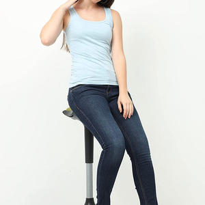 2026 Womens <b>Light</b> Blue Tank Top Slim Fit Basic Casual Vest for Summer Layering Yoga Gym and Daily Wear - Product Image 3