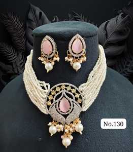 Elegant Turquoise <b>Statement</b> <b>Necklace</b> Set with Imitation Pearls and Gold Plated Alloy for Women Wedding Jewelry No.130 - Product Image 2