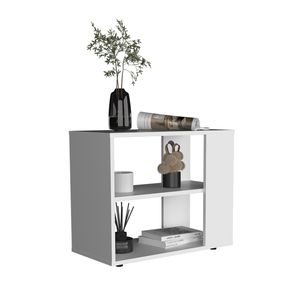 19.7-Inch High White <b>Side</b> <b>Table</b> End <b>Table</b> <b>Sofa</b> <b>Table</b> with Two Shelves for Garden Console <b>Tables</b> - Product Image 6
