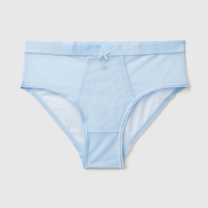 Top Quality Women Mid-Rise Seamless Briefs Solid <b>Light</b> <b>Blue</b> Spandex Nylon Knitted Panties Elegant Style Adult Size - Product Image 4