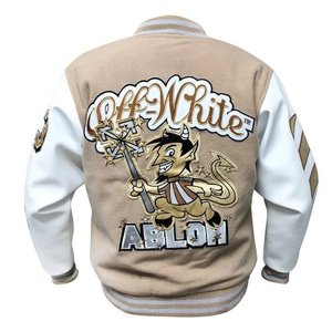 Style Custom Varsity <b>Jacket</b>/Men's Melton Wool Varsity <b>Jackets</b> Wholesale Letterman <b>Jacket</b> with <b>Leather</b> Sleeves - Product Image 2