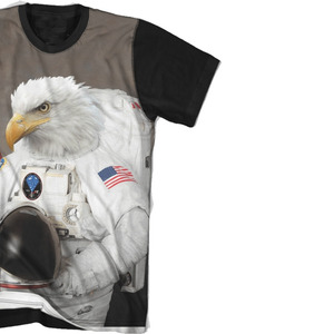 Men's Eagle Astronaut Print O-Neck Short Sleeve T-<b>Shirt</b> Sublimation <b>Photo</b> Graphic Tee - Product Image 2