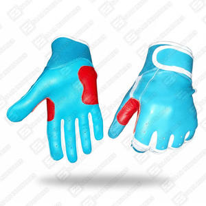 Gants de baseball souples et résistants bleu clair pour receveur, nouveau design unique, manchette courte, en cuir doux et confortable - Product Image 5