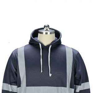 Sweat-shirt à capuche réfléchissant bleu marine pour homme, coupe classique, décontracté, manches longues, poche, respirant, tricoté pour l'hiver, 100% coton - Product Image 6