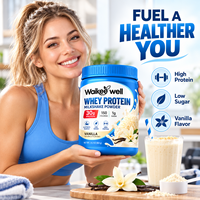 Poudre de Protéine de Lactosérum Riche en Protéines en Gros pour la Nutrition Sportive en Salle de Sport, Concentré de Protéine de Lactosérum à la Vanille pour la Croissance Musculaire, Poudre de Milkshake