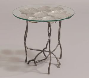 Table d'appoint tendance en aluminium style Art Déco, finition antique artistique, couleur et taille personnalisables, décoration de salon, table d'appoint pour la maison - Product Image 1