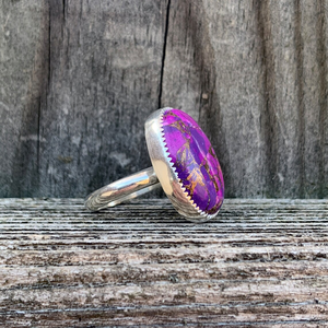 Purple Copper Turquoise <b>Ring</b> 925 Silver <b>Statement</b> <b>Ring</b> Unique Gemstone <b>Ring</b> Handmade Boho Jewelry Artisan Turquoise <b>Ring</b> - Product Image 2