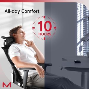 Sedia da Ufficio Ergonomica Q3-MT con Poggiatesta 2D Extra Large, Supporto Lombare in Gomma Morbida e Poggiapiedi, Sedia per Home Office - Product Image 6