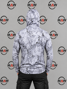 Sudadera con Capucha de Pesca para Hombre MAW, Estampado de Marlín Azul, Protección Solar UPF 50, Camisa de Manga Larga Anti-UV con Cubre Rostro - Product Image 6