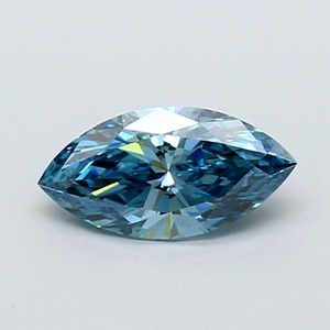Diamant de laboratoire bleu vif fantaisie taille marquise de 1,02 carat, certifié IGI, clarté VVS2, polissage excellent, synthétique CVD, pierre précieuse non montée - Product Image 1