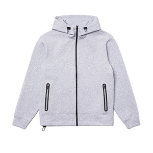 High Quality Men's Zipper Up Hoodies Custom <b>Fleece</b> Fabric Made Hooded <b>Jacket</b> Oversized Zip Up Hoodie for Man - Product Image 1