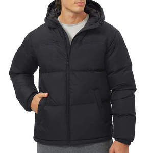 WARPRO INDUSTRY Unisex <b>Red</b> Collarless Puffer <b>Jacket</b> Front Logo <b>Waterproof</b> Casual Winter Thick 300g Polyester Wadding Regular Fit - Product Image 5