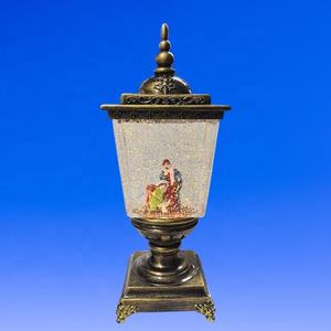 Lanterne de table créative en plastique doré antique avec lumière LED chaude pour Noël et le Nouvel An – Décoration d'intérieur style cottage - Product Image 6